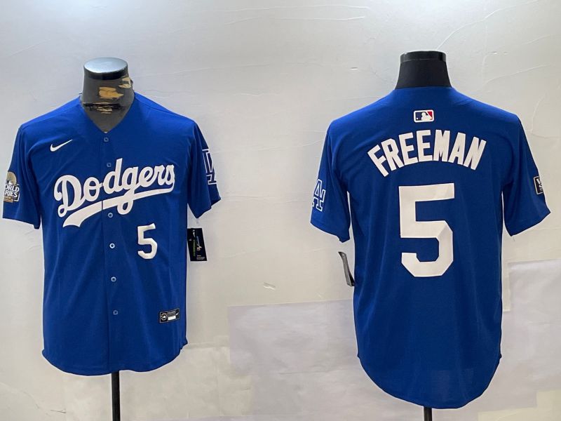 Men Los Angeles Dodgers 5 Freeman Blue Game 2024 Nike MLB Jersey style 1121